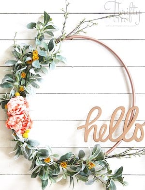 spring hula hoop wreath