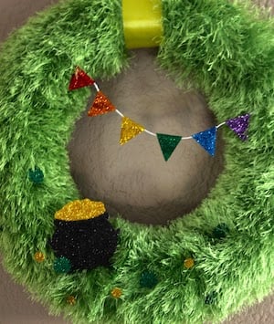 Fur Yarn St. Patty's Day Wreath