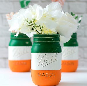 Irish Flag Mason Jars