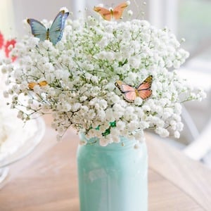 Baby's Breath & Butterflies Mason Jar Centerpiece