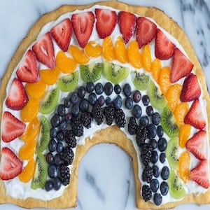 Rainbow Fruit Pizza St Patrick's Day dessert