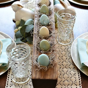 Rustic Wooden egg holder Easter table decor