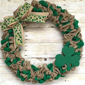  Burlap Shamrock Wreath for st patrick's day