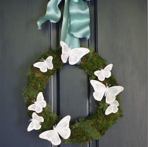 Butterfly wreath inspired by a pottery barn