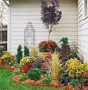 Idea de jardín de flores de esquina