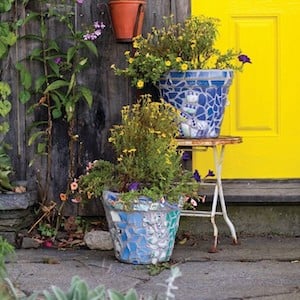 Mosaic Flower Pots garden art