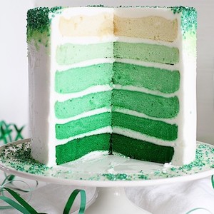 St Patrick's Day greem Ombre layered Cake