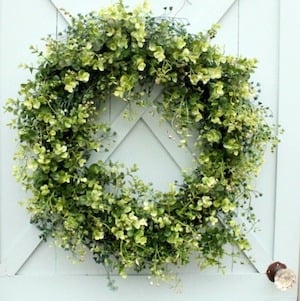 fake spring box box wreath