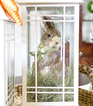 easter Bunny in Lantern table decoration