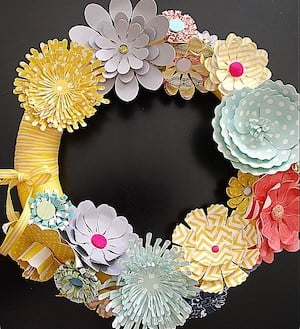 spring paper flower wreath