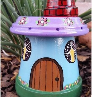 Painted Terra Cotta Fairy House