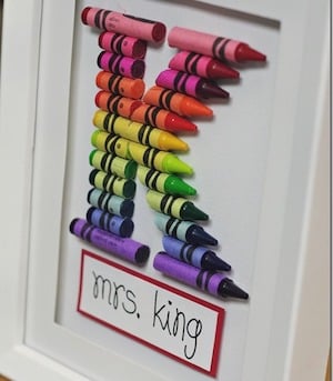 Monogram Crayon Framed Art for Teacher