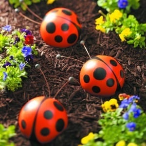 Lady Bug Bowling Bowls garden art