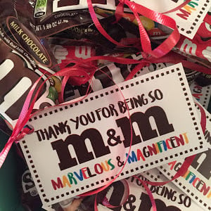 M&M Candy Treat Tags