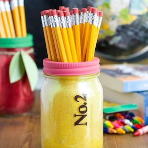 Glitter Pencil Mason Jar Gifts