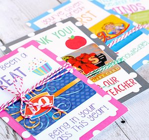 Printable Teacher Gift Card Holders