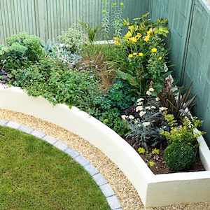 corner of backyard Raised Garden Bed Landscaping idea