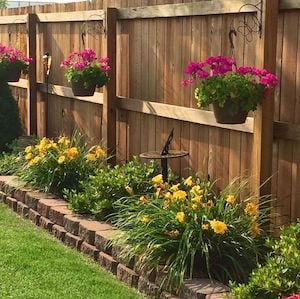 Flowers Along Fence landscaping 