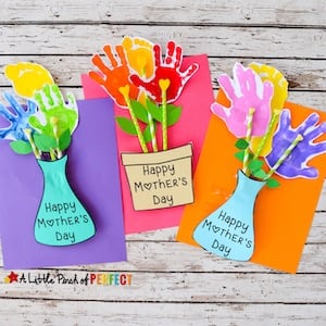  Mother's Day Handprint Flowers Card