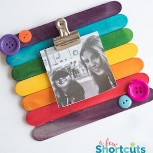 Popsicle Stick Picture Frame mother's day kids craft
