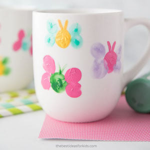 Fingerprint Butterfly Mug Painting