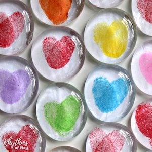 Thumbprint Gem Heart Magnets for the Fridge