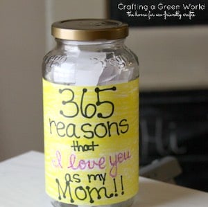 Jar of Love mother’s day gift from kids