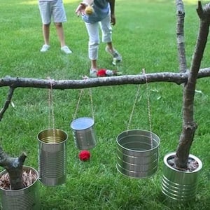 Tin Can Toss Backyard Game