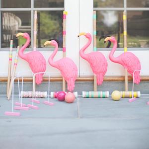 flamingo croquet backyard game for kids