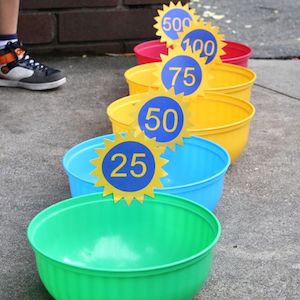 Bean Bag Toss with plastic Bowls