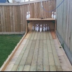 Backyard wooden Bowling alley game 