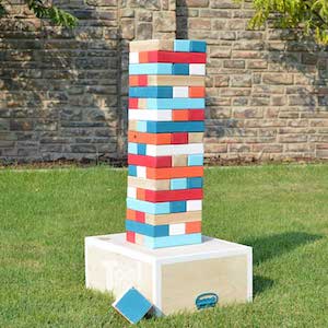 giant jenga tower backyard game