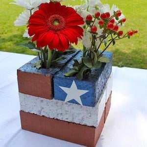 American Flag Patriotic brick Centerpiece