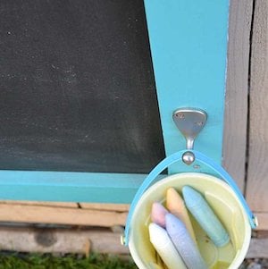 Pictionary with this Outdoor Chalkboard and Sidewalk Chalk