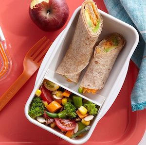 hummus and veggie wrap for kids