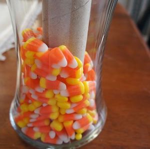 dollar store Fall Candy Corn Centerpiece