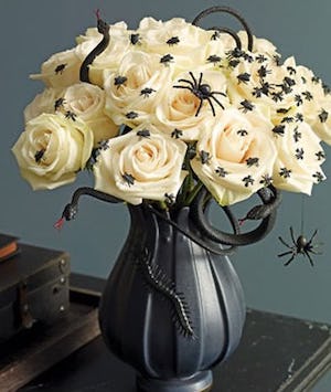 Spider & Snake Infested Roses halloween table decor