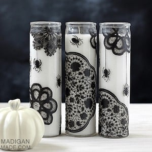 wicked painted candleholders Halloween table decor