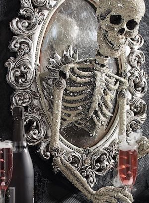 Glam Skeleton in Mirror