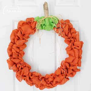 Burlap Pumpkin Dollar Tree Wreath front door decor