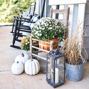 Cozy and Neutral Farmhouse Fall Porch