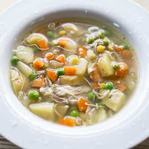 slow cooker Fall Apart Chicken and Vegetable Soup