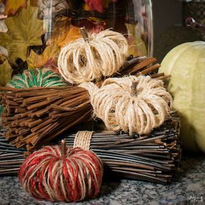 dollar store Twine Pumpkin fall decor