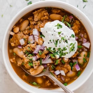 slow cooker Turkey, White Bean and Pumpkin Chili