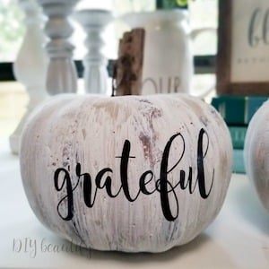 Antiqued Dollar Store Pumpkin Fall Decor