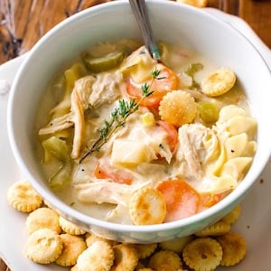 Crockpot Lightened Up Creamy Chicken Noodle Soup Recipe