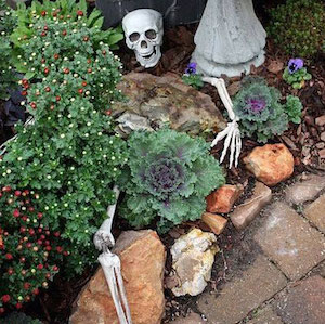 Partially Buried Skeleton Halloween Yard Decoration