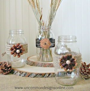 Pine Cone Flower Jars