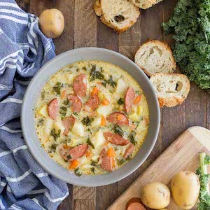 crockpot Sausage and Potato Soup with Kale recipe