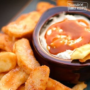 Apple Fries with Caramel Cream Dip Fall Appetizer
